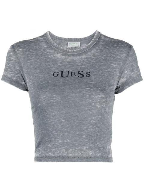 logo-print cropped T-shirt by GUESS USA