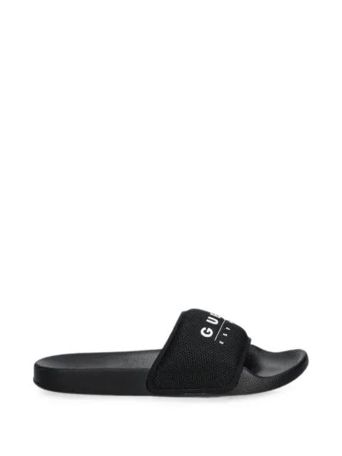 logo-print mesh slides by GUESS USA