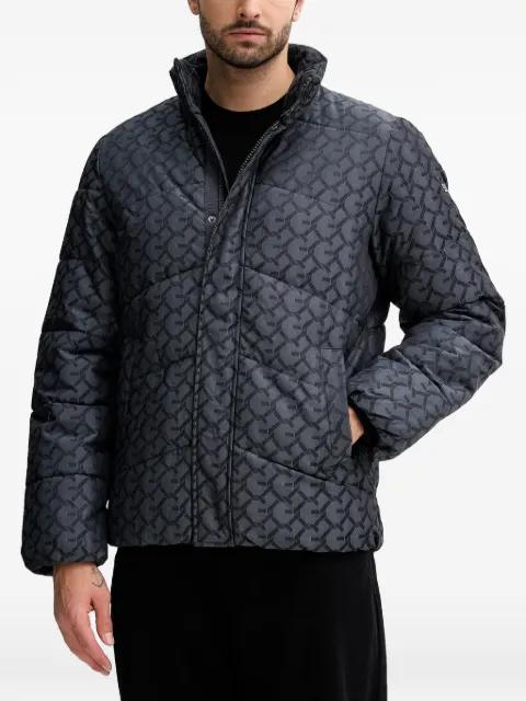 logo-print padded jacket by GUESS USA