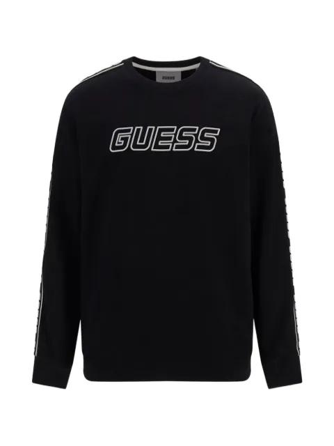 logo-print tape-detail sweatshirt by GUESS USA