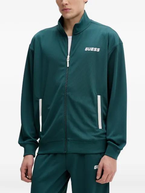 logo-print zip-up sweatshirt by GUESS USA