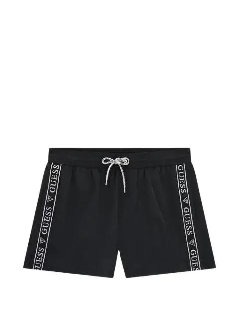 logo-tape drawstring swim shorts by GUESS USA
