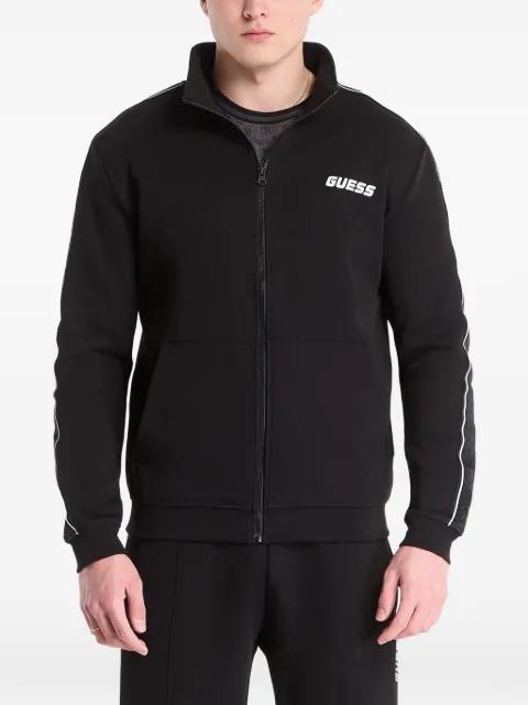 logo-tape zip-up sweatshirt by GUESS USA