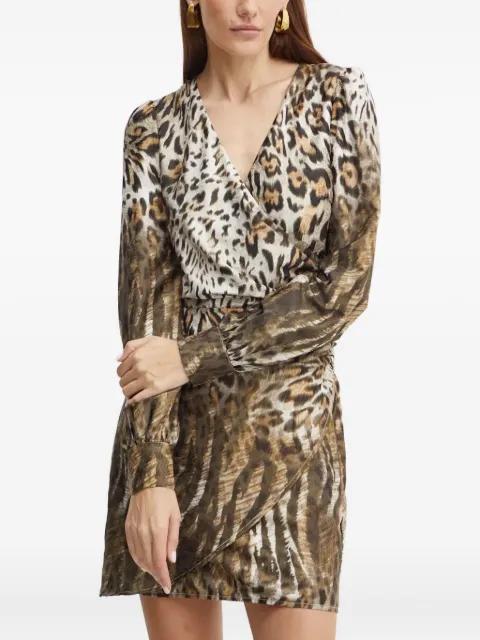 long-sleeve animal-print mini dress by GUESS USA