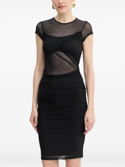 mesh ruched midi dress by GUESS USA