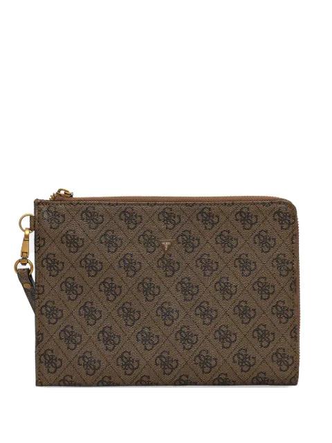mini Milano monogram-pattern logo-plaque clutch bag by GUESS USA