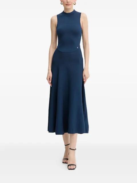 mock-neck flared midi dress by GUESS USA