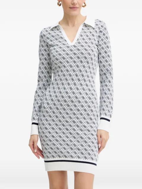 monogram V-neck mini dress by GUESS USA