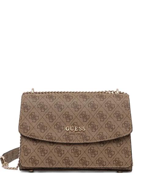 monogram-pattern chain satchel bag by GUESS USA