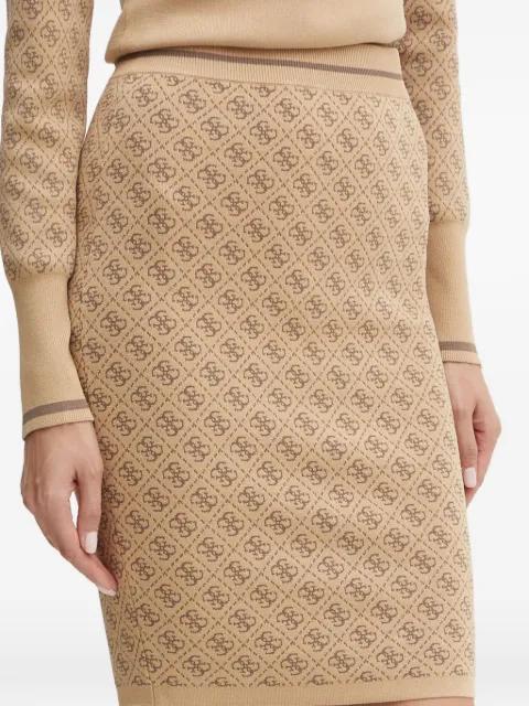 monogram-pattern knitted skirt by GUESS USA