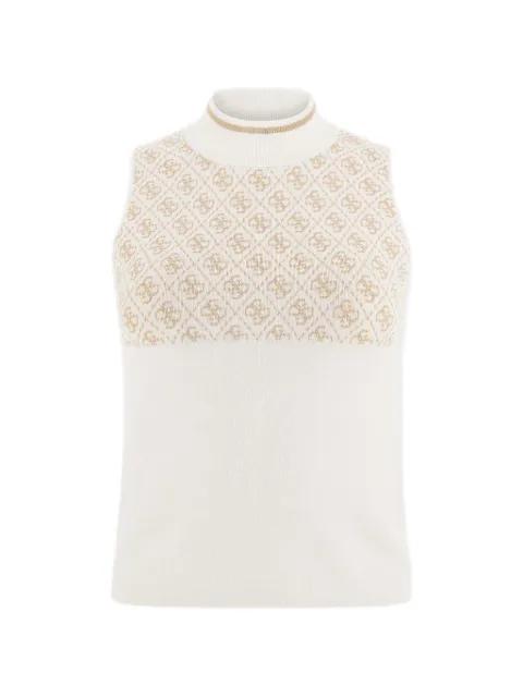 monogram-pattern mock-neck top by GUESS USA