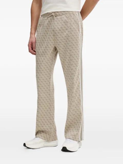 monogram-pattern side-stripe track pants by GUESS USA