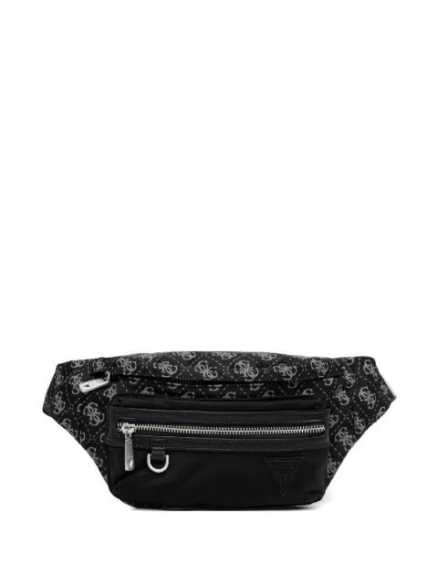 monogram-print logo-patch belt bag by GUESS USA