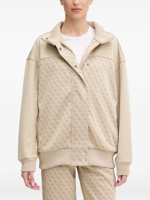 monogram-print panelled jacket by GUESS USA