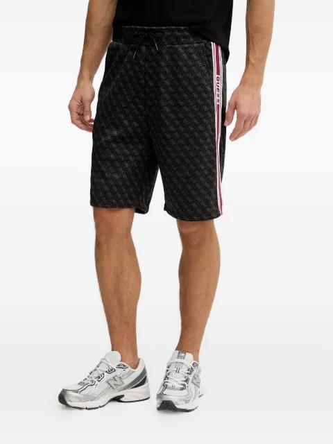 monogram-print side-stripe shorts by GUESS USA