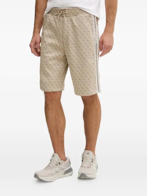 monogram-print side-stripe shorts by GUESS USA