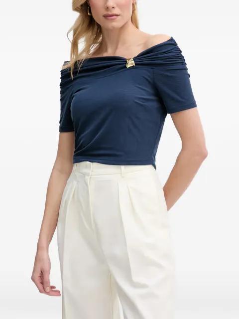 off-shoulder ruched-detail top by GUESS USA