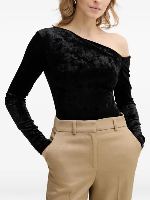 one-shoulder long-sleeve bodysuit by GUESS USA