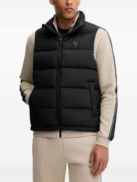 padded logo-plaque gilet by GUESS USA