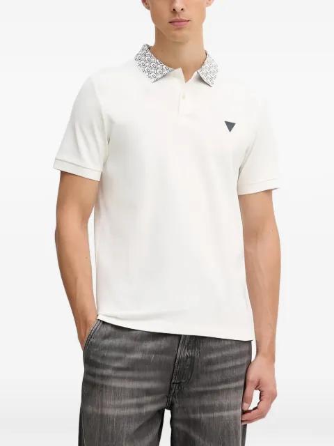 patterned collar logo polo shirt by GUESS USA