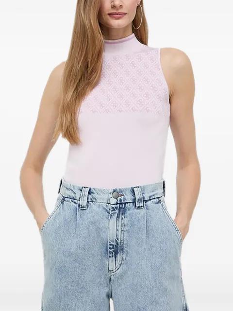 patterned mock-neck top by GUESS USA