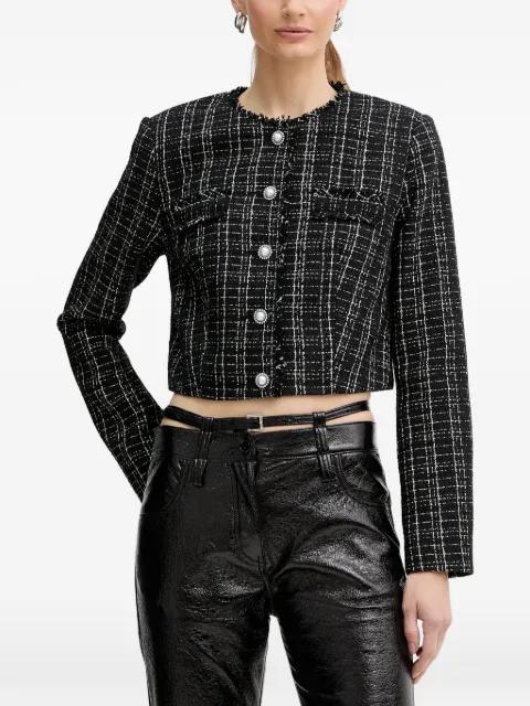 pearl-button tweed jacket by GUESS USA
