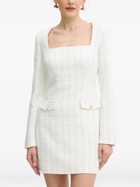 pearl-embellished square-neck mini dress by GUESS USA