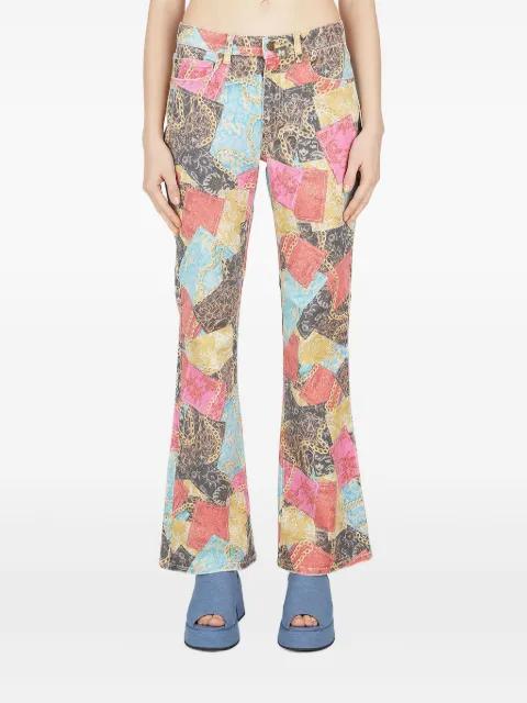 printed flared jeans by GUESS USA