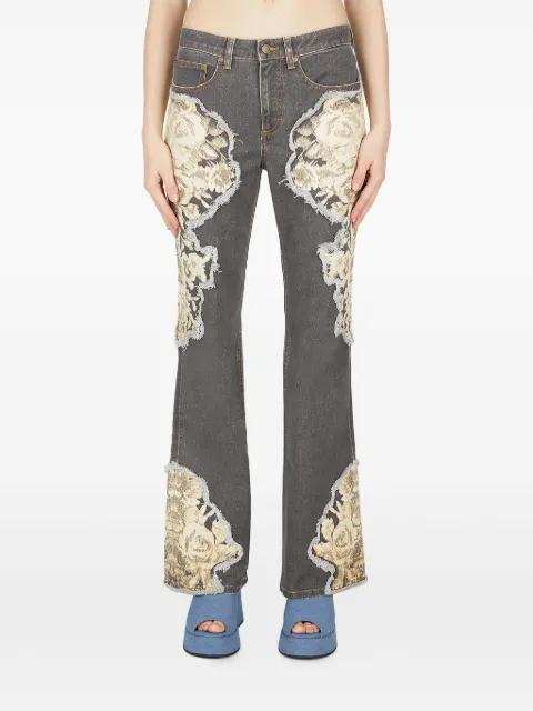 printed flared jeans by GUESS USA