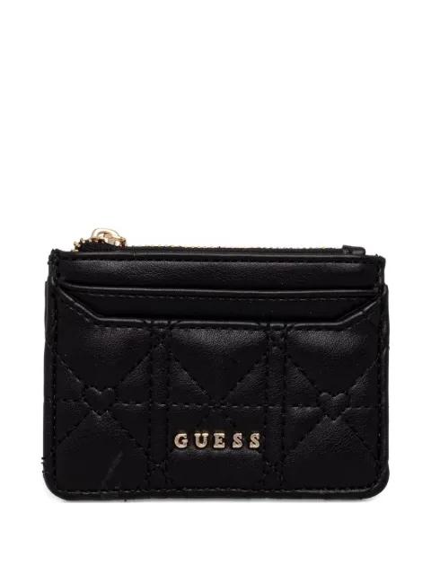 quilted cardholder and keychain set by GUESS USA