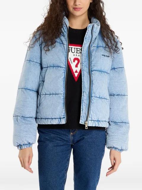 quilted puffer denim jacket by GUESS USA