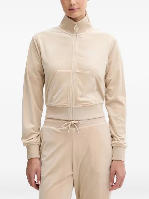 rhinestone-detail zip-up sweatshirt by GUESS USA