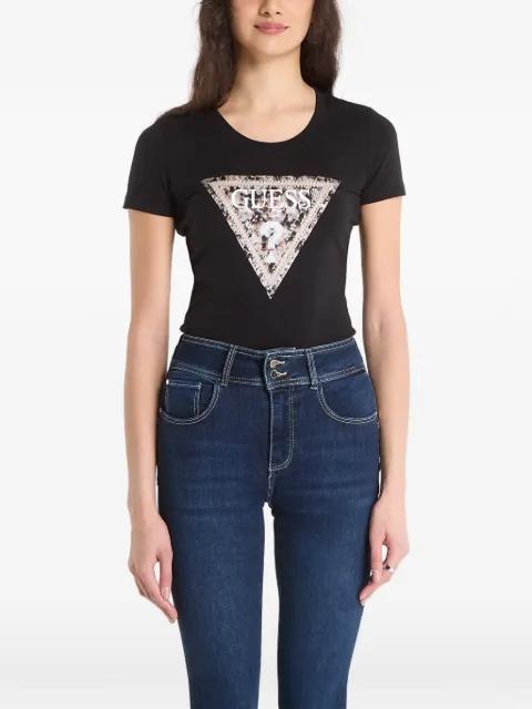 rhinestone-embellished T-shirt by GUESS USA