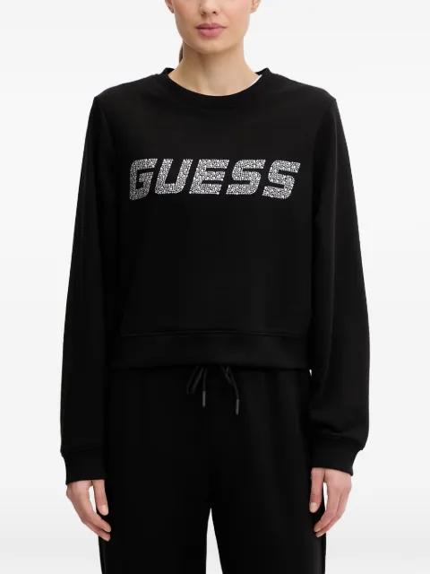 rhinestone-embellished cropped sweatshirt by GUESS USA