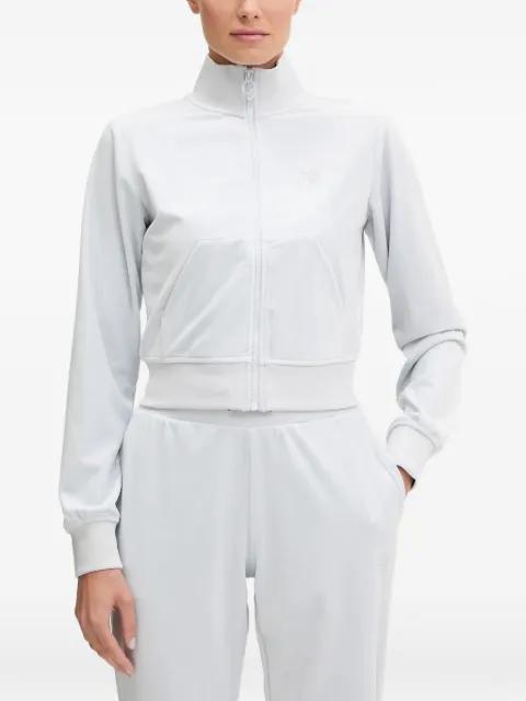 rhinestone-embellished zip-up sweatshirt by GUESS USA
