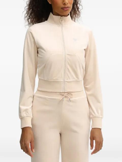 rhinestone-embellished zip-up sweatshirt by GUESS USA
