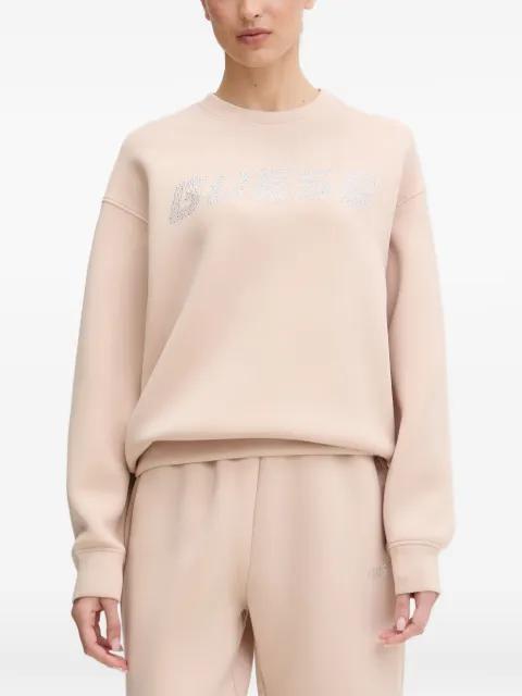 rhinestone-logo sweatshirt by GUESS USA