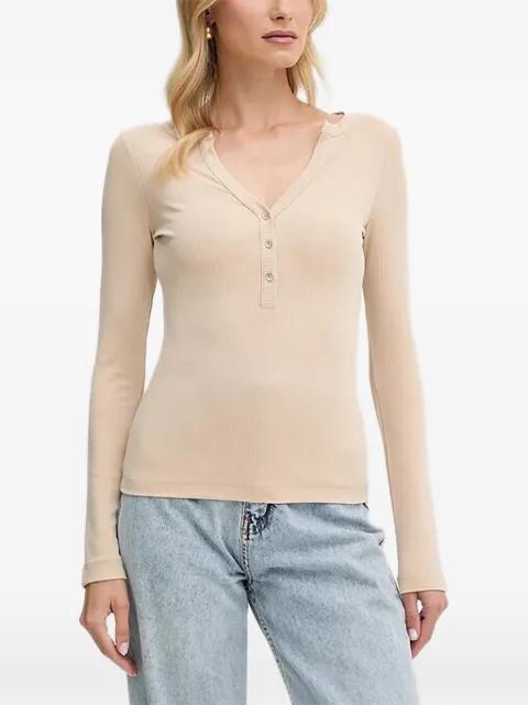 ribbed buttoned T-shirt by GUESS USA