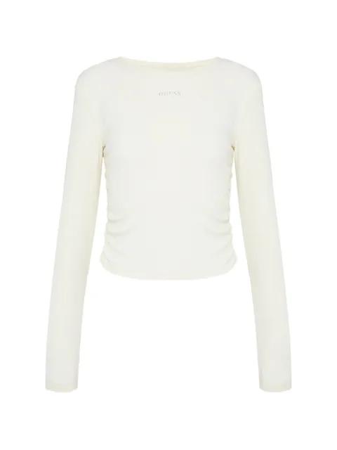 ribbed-knit gathered T-shirt by GUESS USA