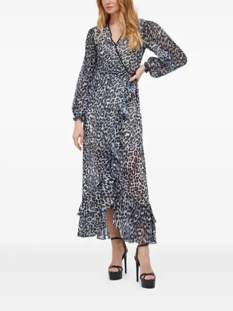 ruffled animal print dress by GUESS USA