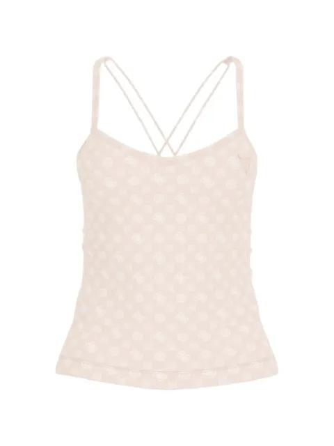 scoop-neck monogram-print top by GUESS USA