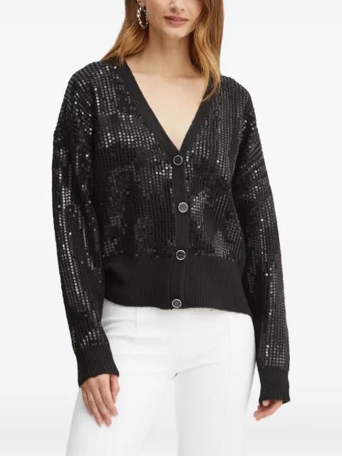 sequin-embellished V-neck cardigan by GUESS USA