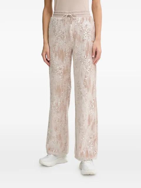 sequin-embellished drawstring track pants by GUESS USA