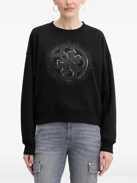 sequin-embellishment logo sweatshirt by GUESS USA