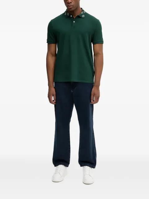 short-sleeve pattern-collar polo shirt by GUESS USA