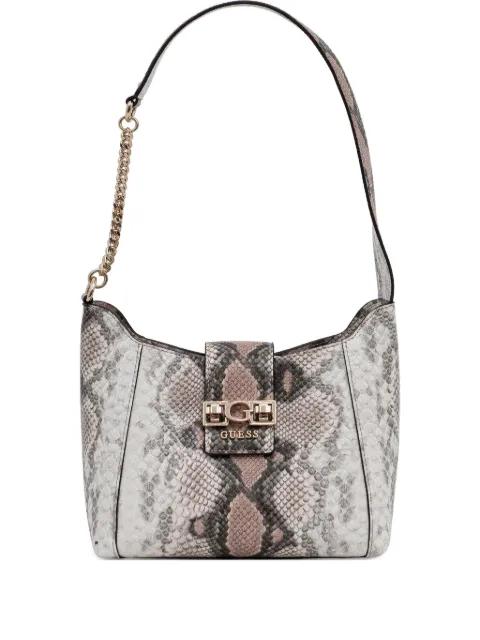 snake-effect chain tote bag by GUESS USA