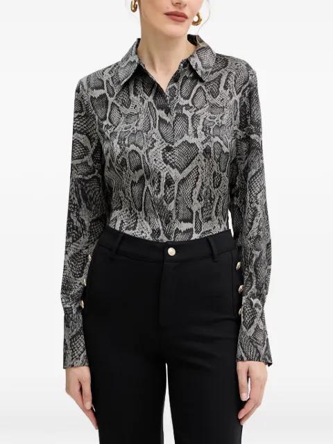 snake-print button shirt by GUESS USA