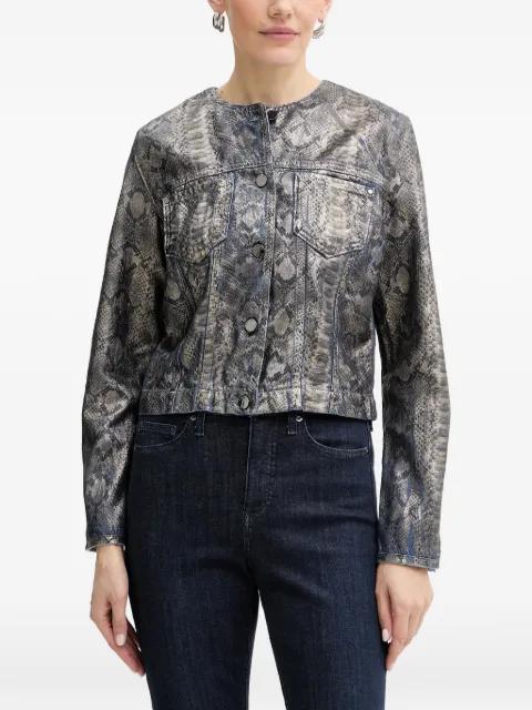 snake-print buttoned jacket by GUESS USA