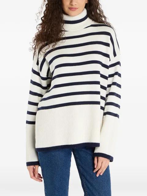 stripe-pattern roll neck sweater by GUESS USA