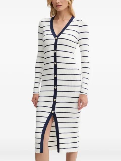 striped button-front midi dress by GUESS USA